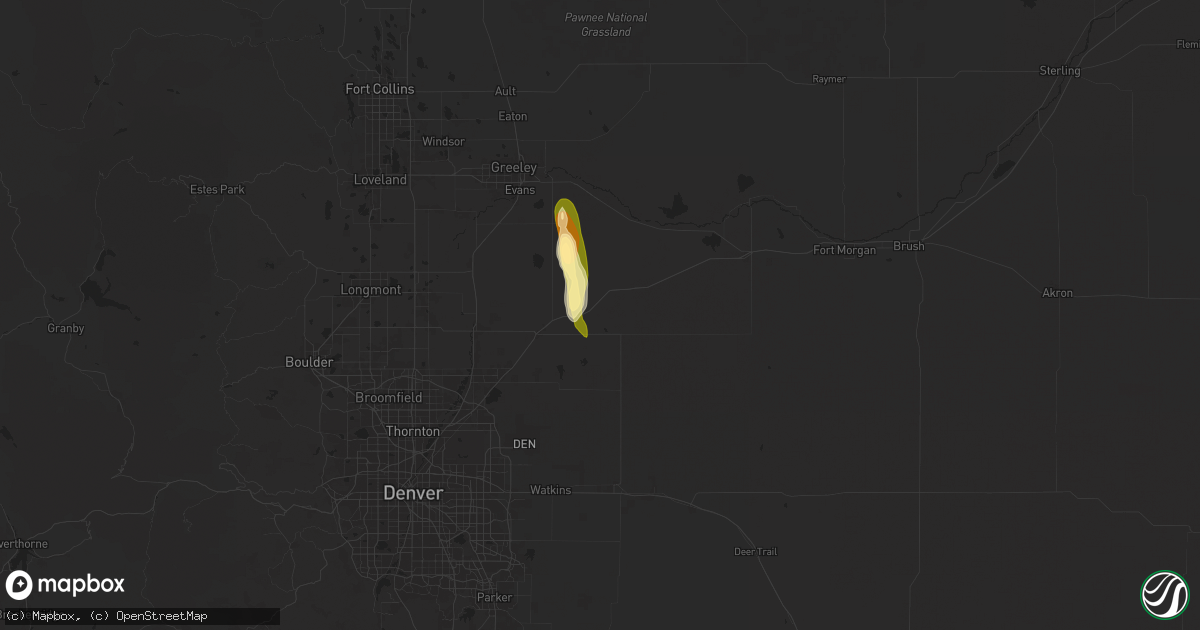Hail map in Keenesburg, CO on September 15, 2024