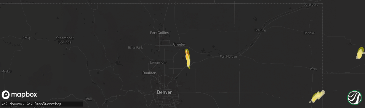 Hail map in La Salle, CO on September 15, 2024