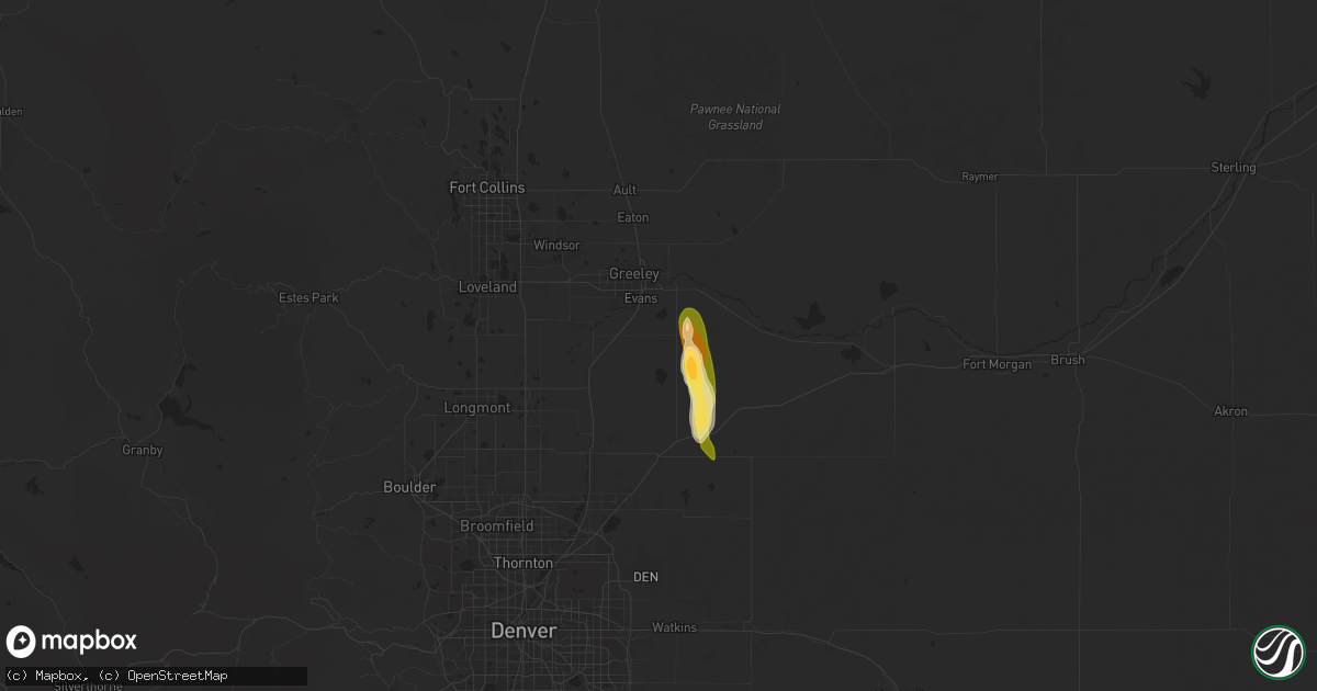 Hail map in La Salle, CO on September 15, 2024