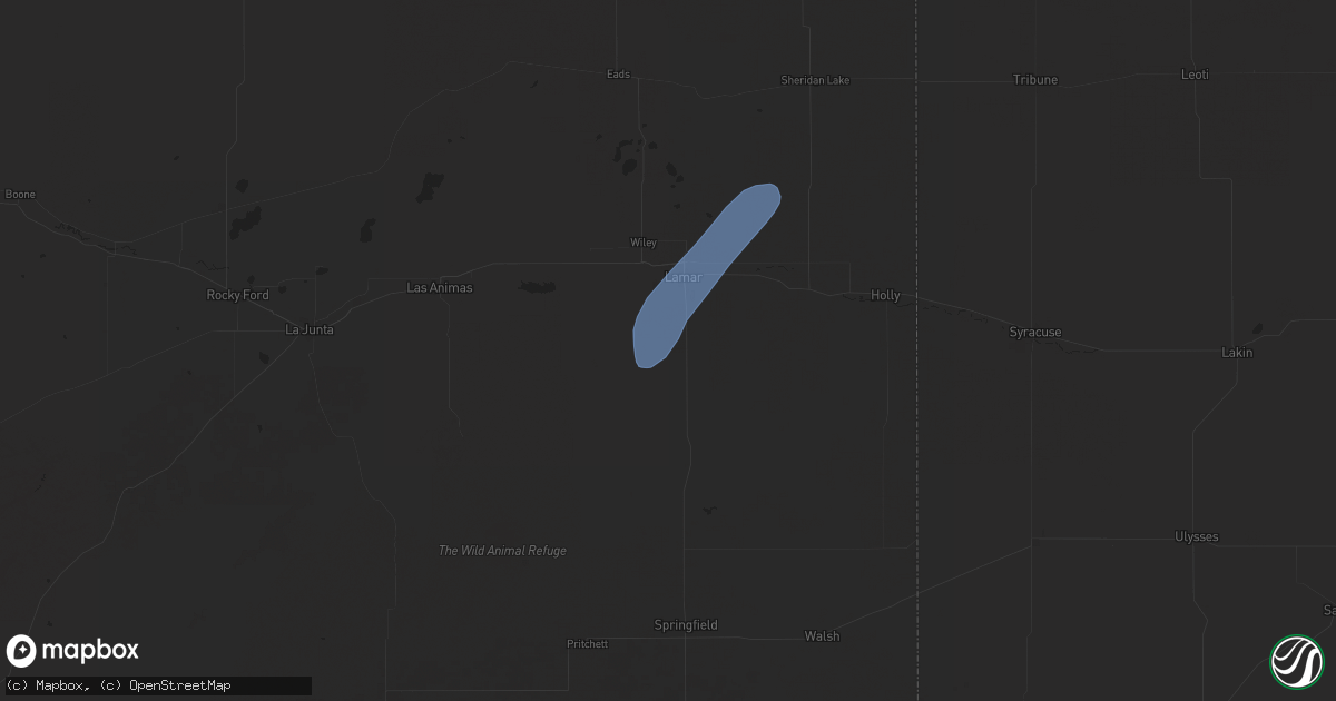 Hail map in Lamar, CO on September 15, 2024