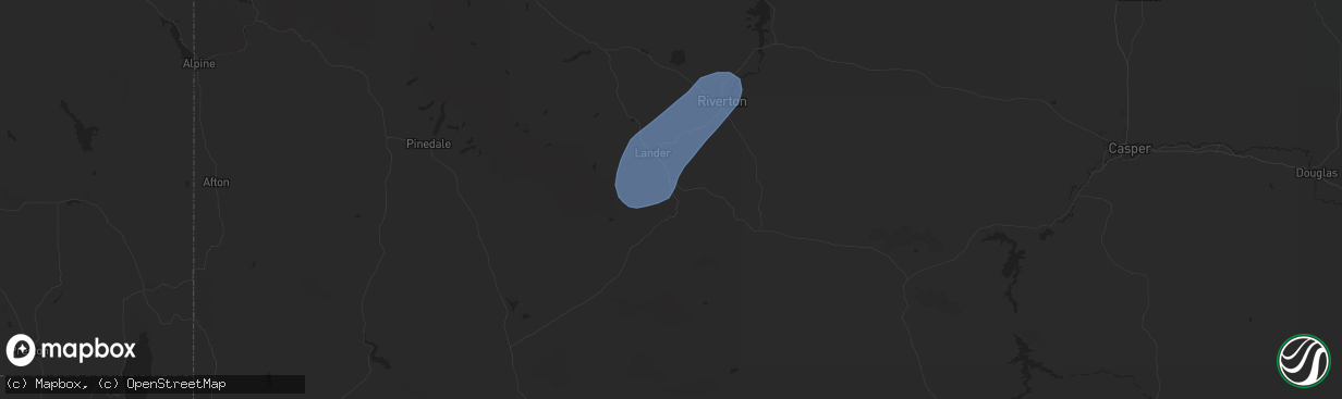 Hail map in Lander, WY on September 15, 2024