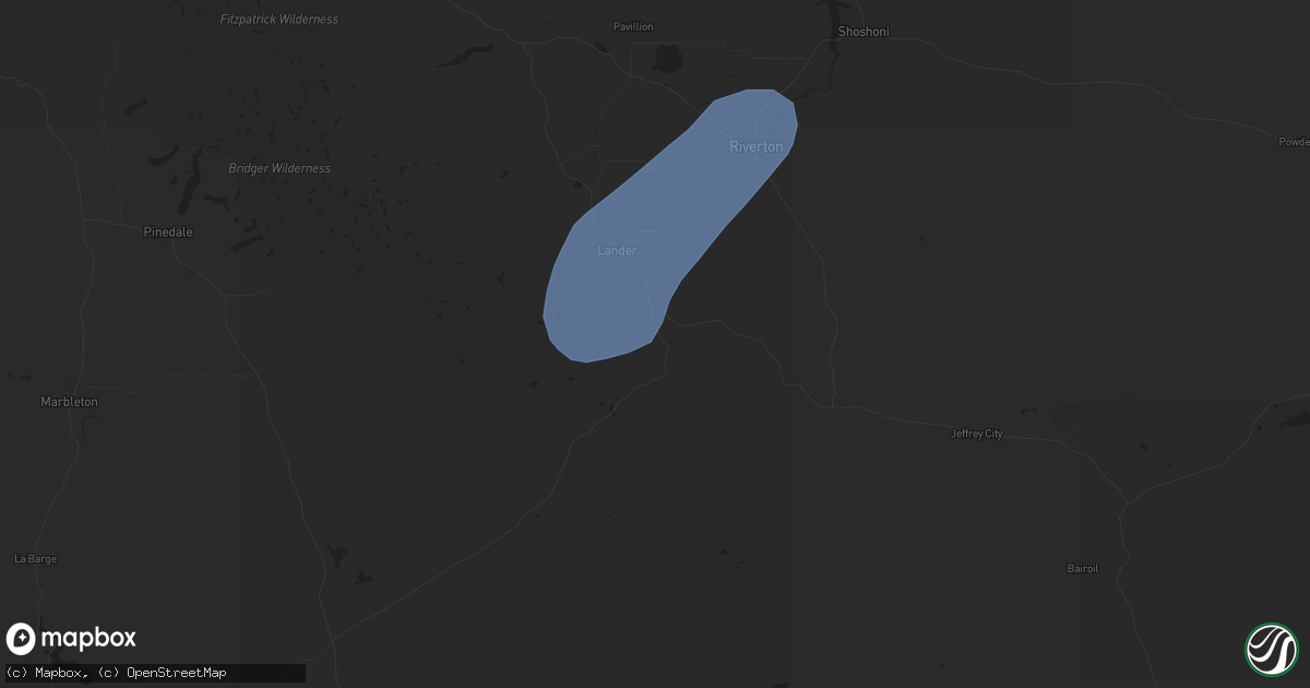 Hail map in Lander, WY on September 15, 2024