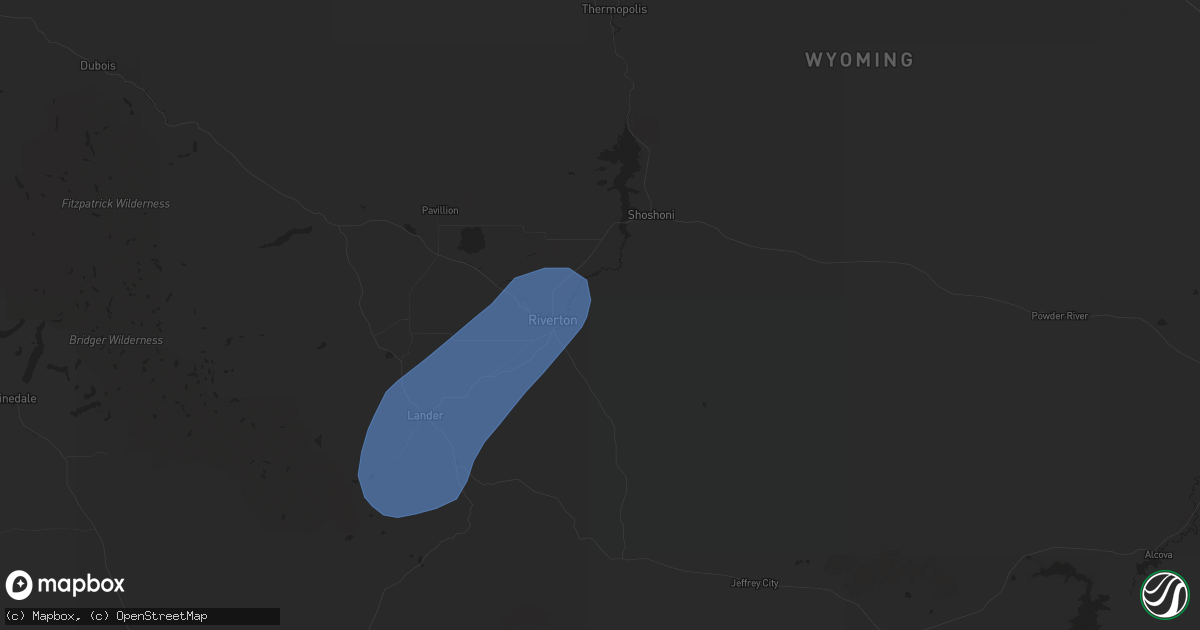 Hail map in Riverton, WY on September 15, 2024