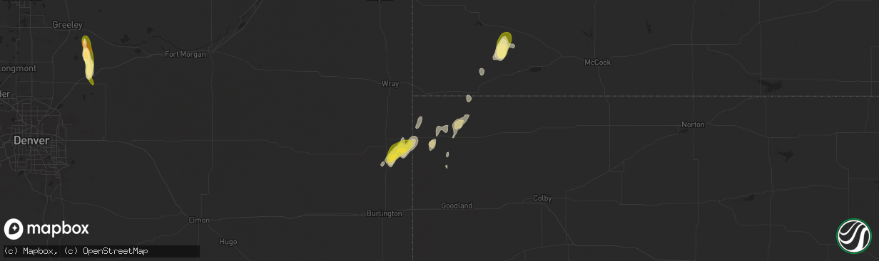 Hail map in Saint Francis, KS on September 15, 2024