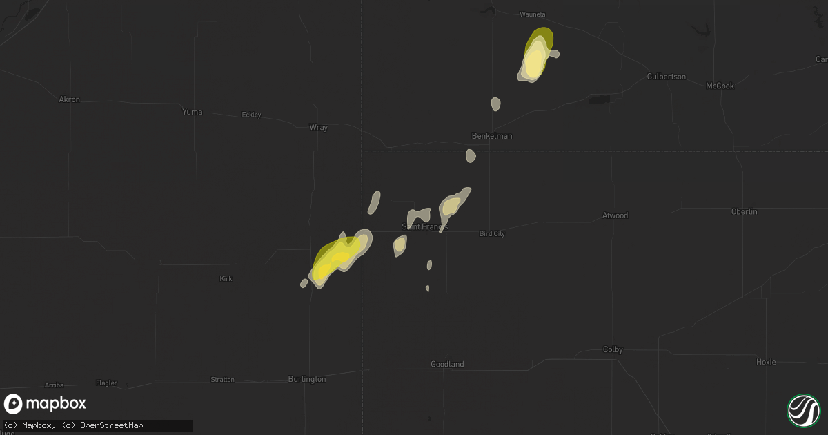 Hail map in Saint Francis, KS on September 15, 2024