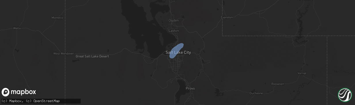 Hail map in Salt Lake City, UT on September 15, 2024