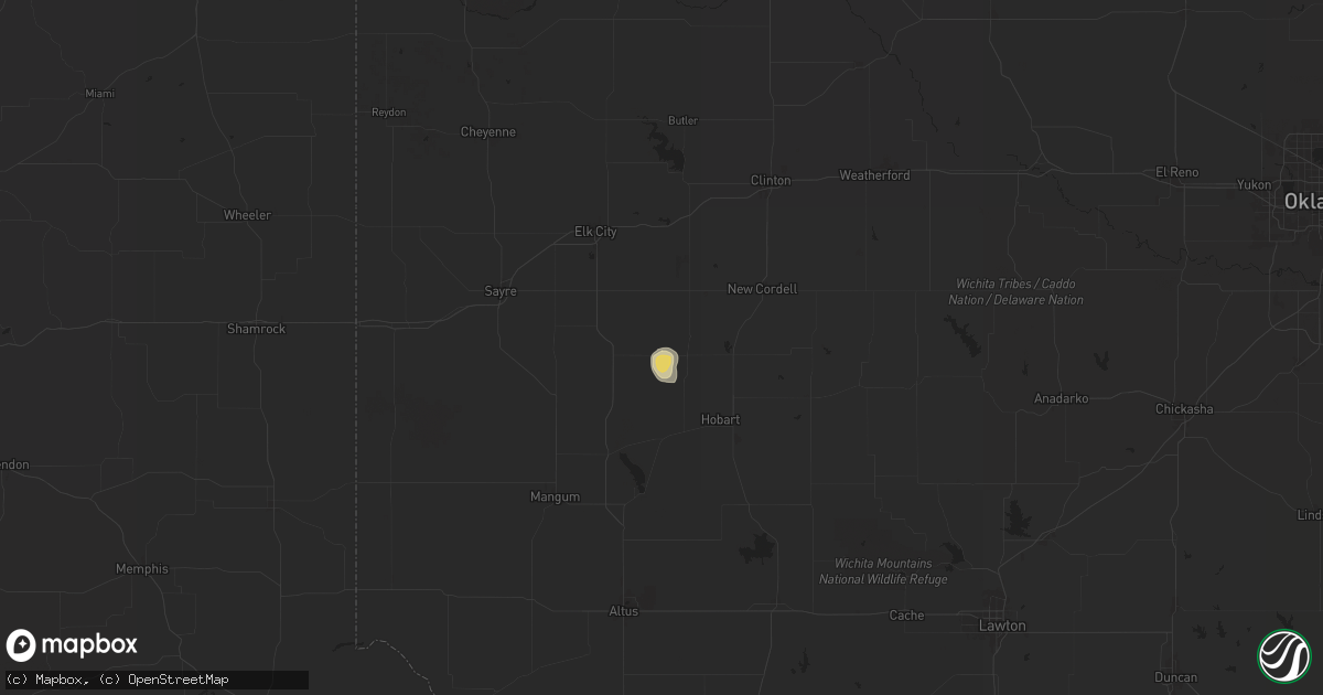 Hail map in Sentinel, OK on September 15, 2024