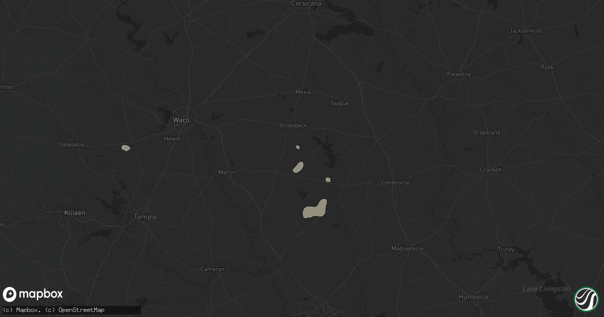 Hail map in Thornton, TX on September 15, 2024