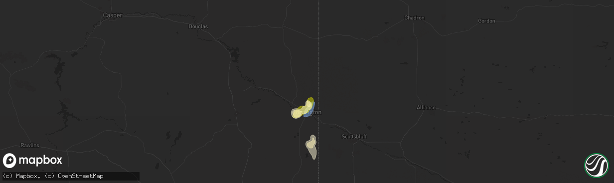 Hail map in Torrington, WY on September 15, 2024