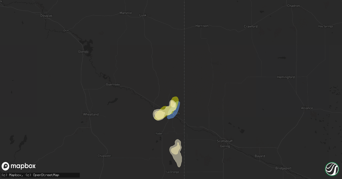 Hail map in Torrington, WY on September 15, 2024