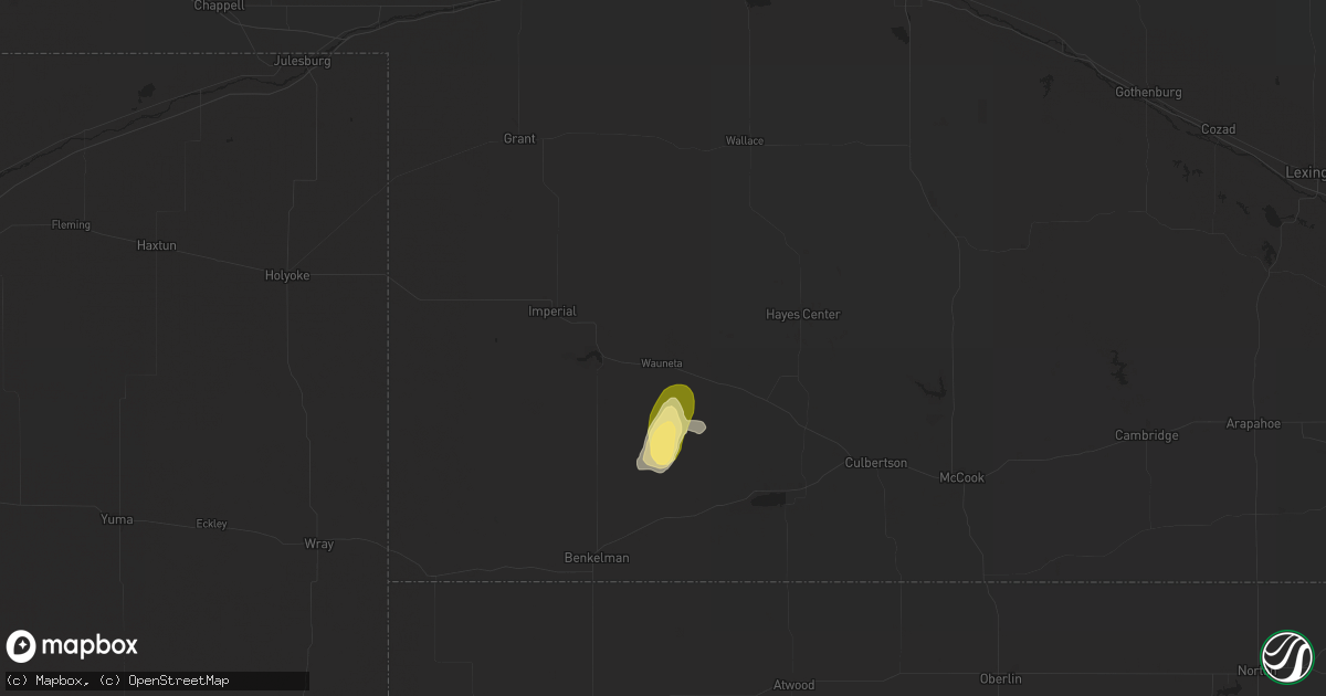 Hail map in Wauneta, NE on September 15, 2024