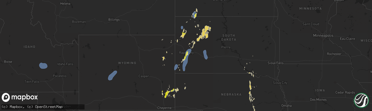 Hail map on September 15, 2024