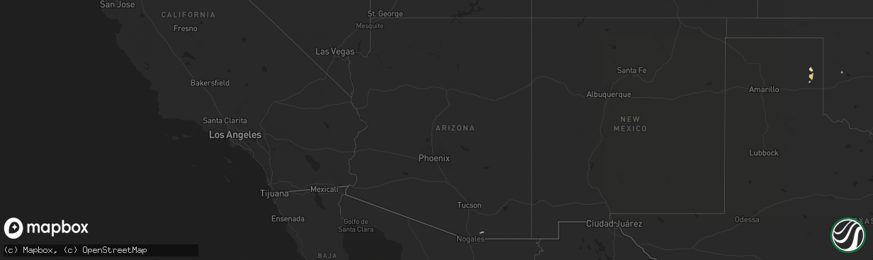 Hail map in Arizona on September 15, 2025
