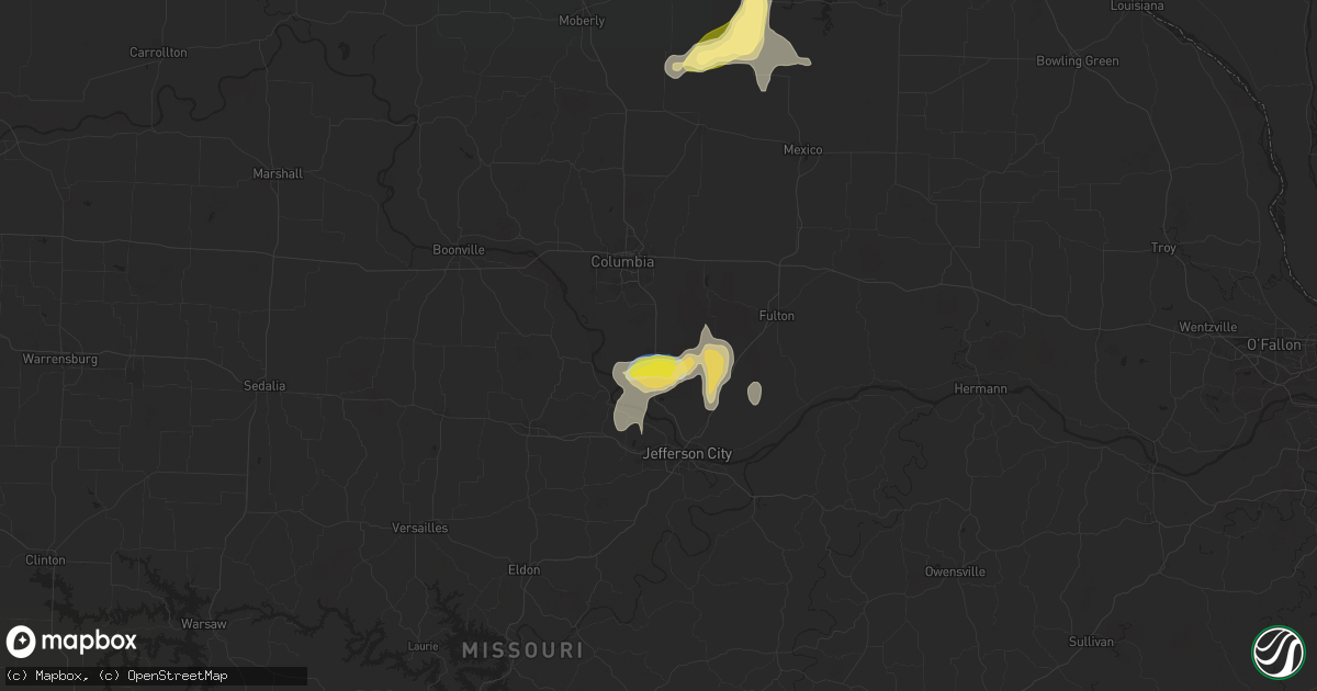 Hail map in Ashland, MO on September 15, 2025