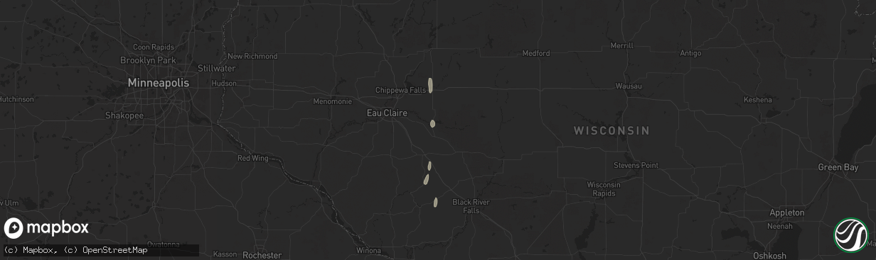 Hail map in Augusta, WI on September 15, 2025