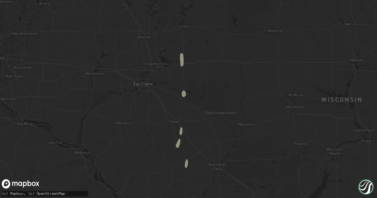 Hail map in Augusta, WI on September 15, 2025