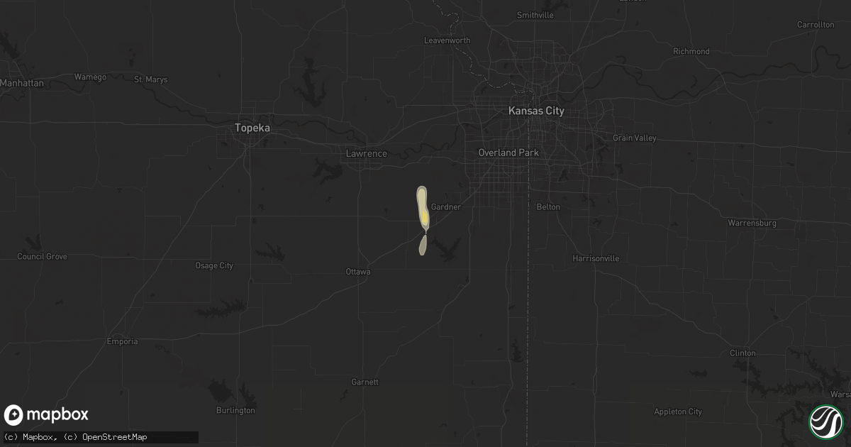 Hail map in Edgerton, KS on September 15, 2025