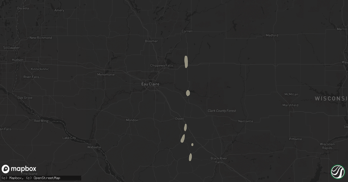 Hail map in Fall Creek, WI on September 15, 2025