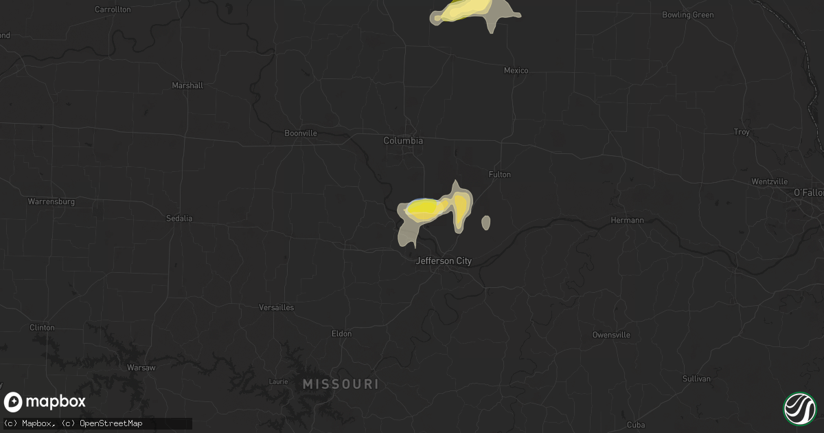 Hail map in Hartsburg, MO on September 15, 2025