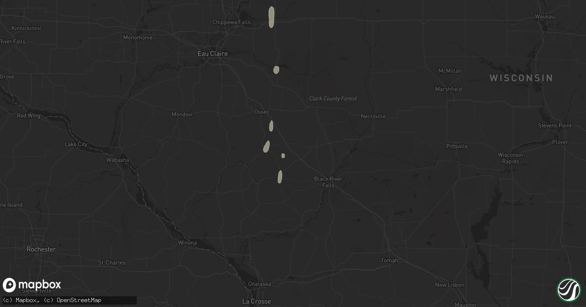 Hail map in Hixton, WI on September 15, 2025