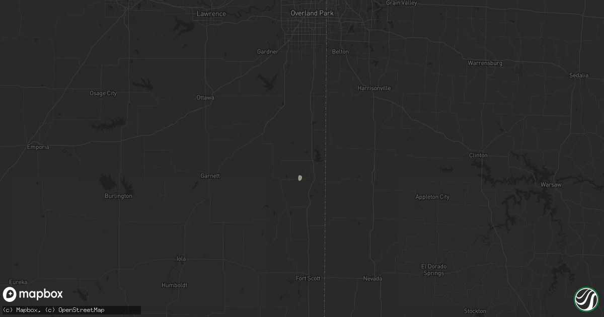 Hail map in La Cygne, KS on September 15, 2025