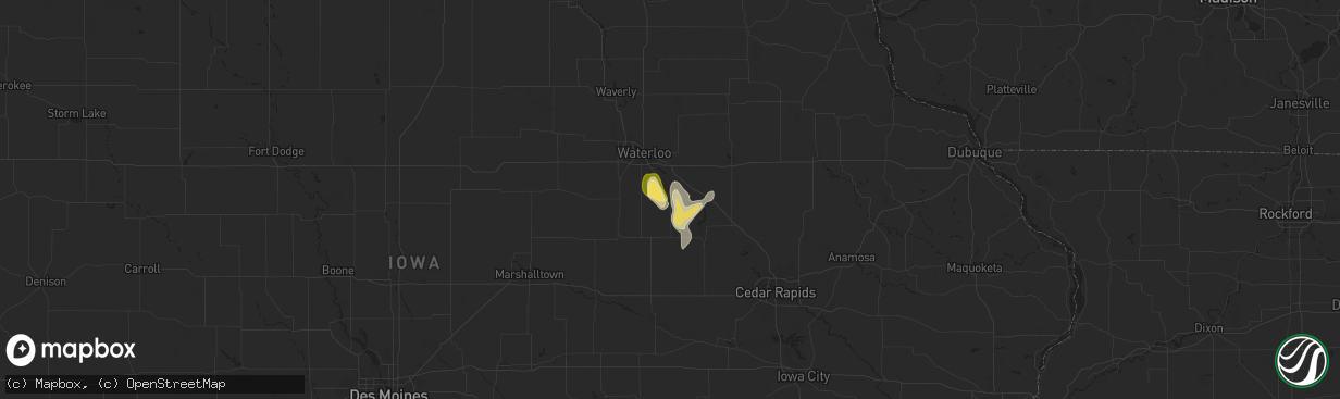Hail map in La Porte City, IA on September 15, 2025