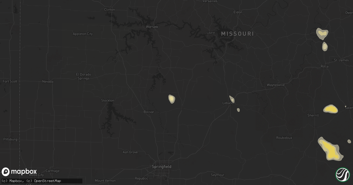 Hail map in Louisburg, MO on September 15, 2025