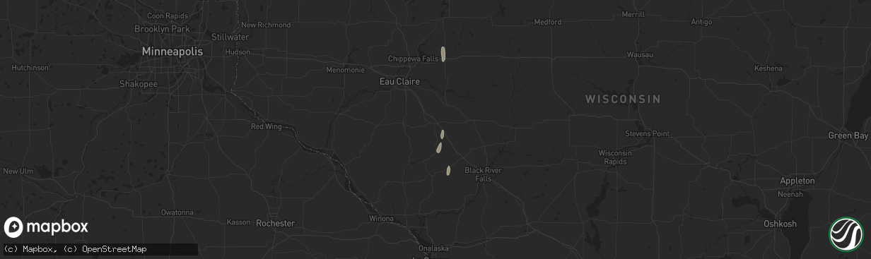 Hail map in Osseo, WI on September 15, 2025
