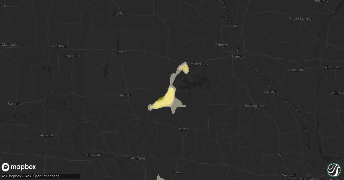 Hail map in Paris, MO on September 15, 2025