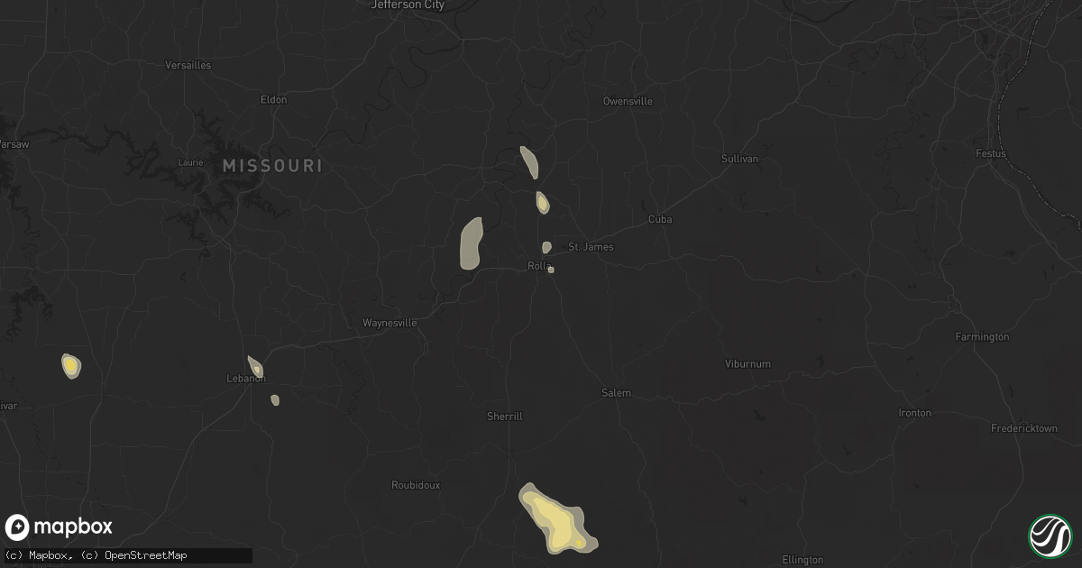 Hail map in Rolla, MO on September 15, 2025