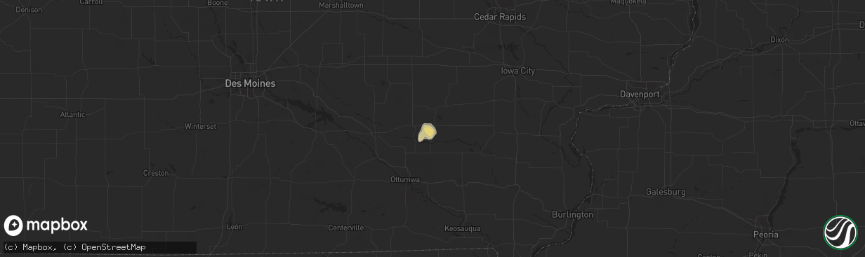 Hail map in Sigourney, IA on September 15, 2025