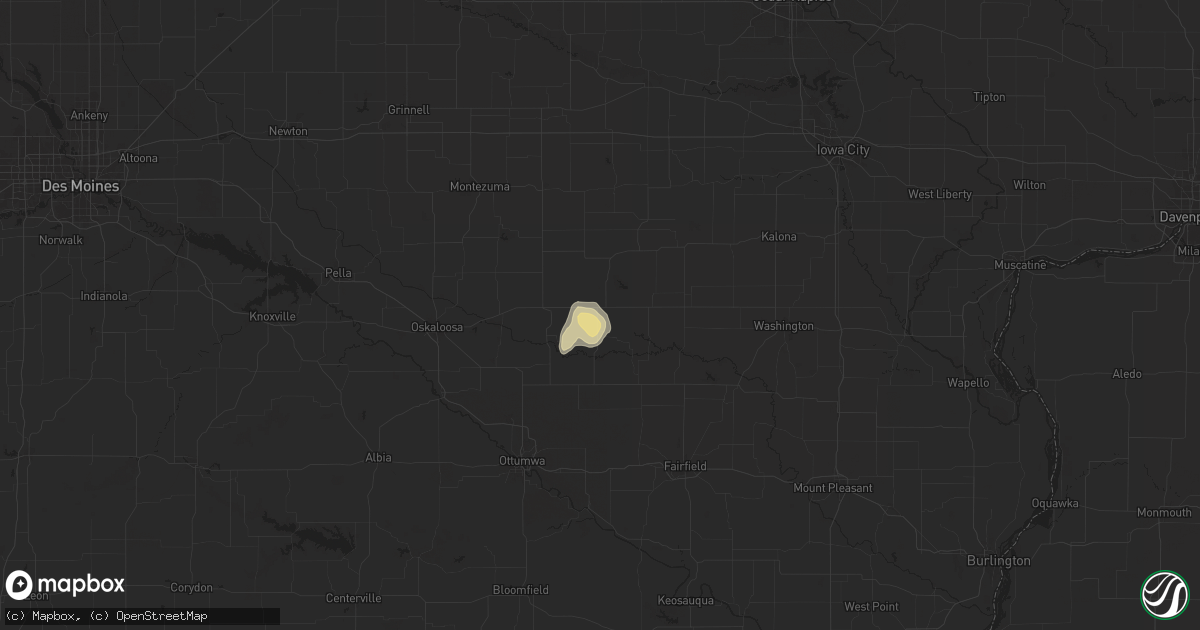 Hail map in Sigourney, IA on September 15, 2025