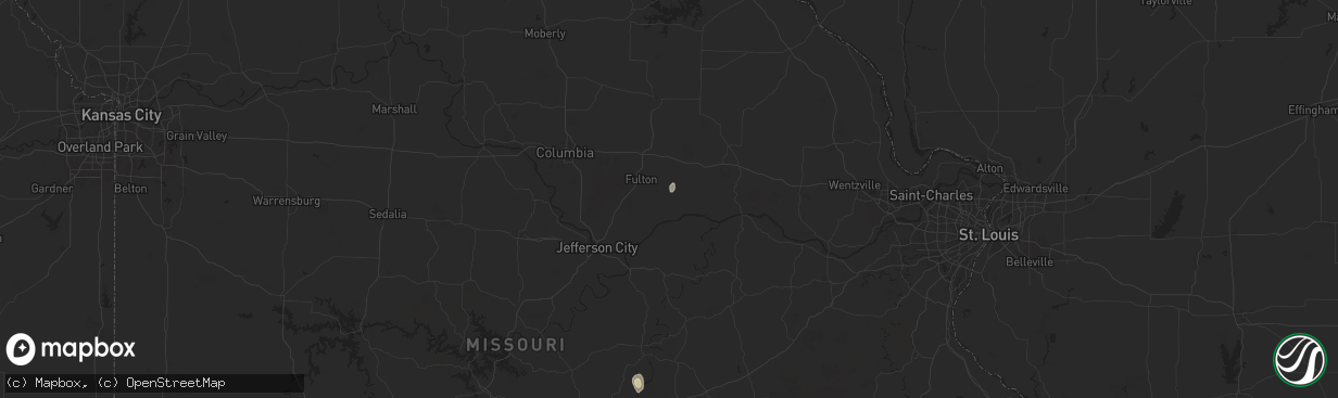 Hail map in Steedman, MO on September 15, 2025