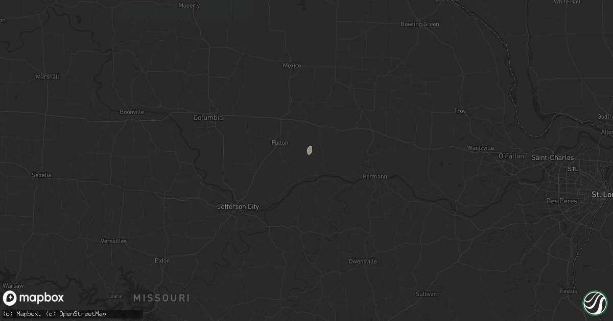 Hail map in Steedman, MO on September 15, 2025