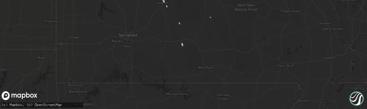 Hail map in Vanzant, MO on September 15, 2025