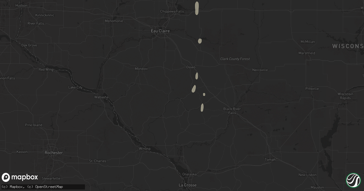 Hail map in Whitehall, WI on September 15, 2025