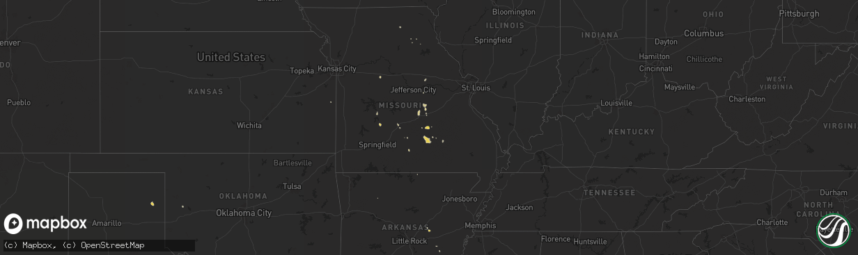 Hail map on September 15, 2025