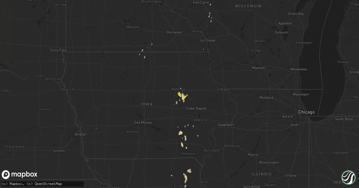 Hail map on September 15, 2025