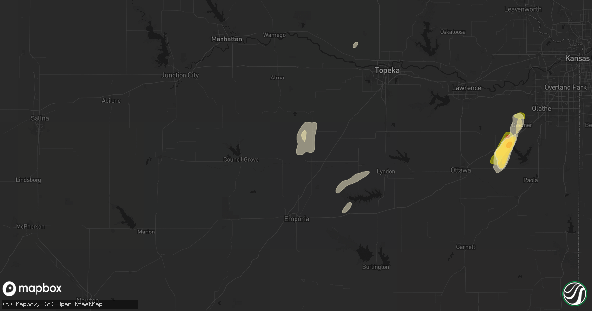Hail map in Allen, KS on September 15, 2026