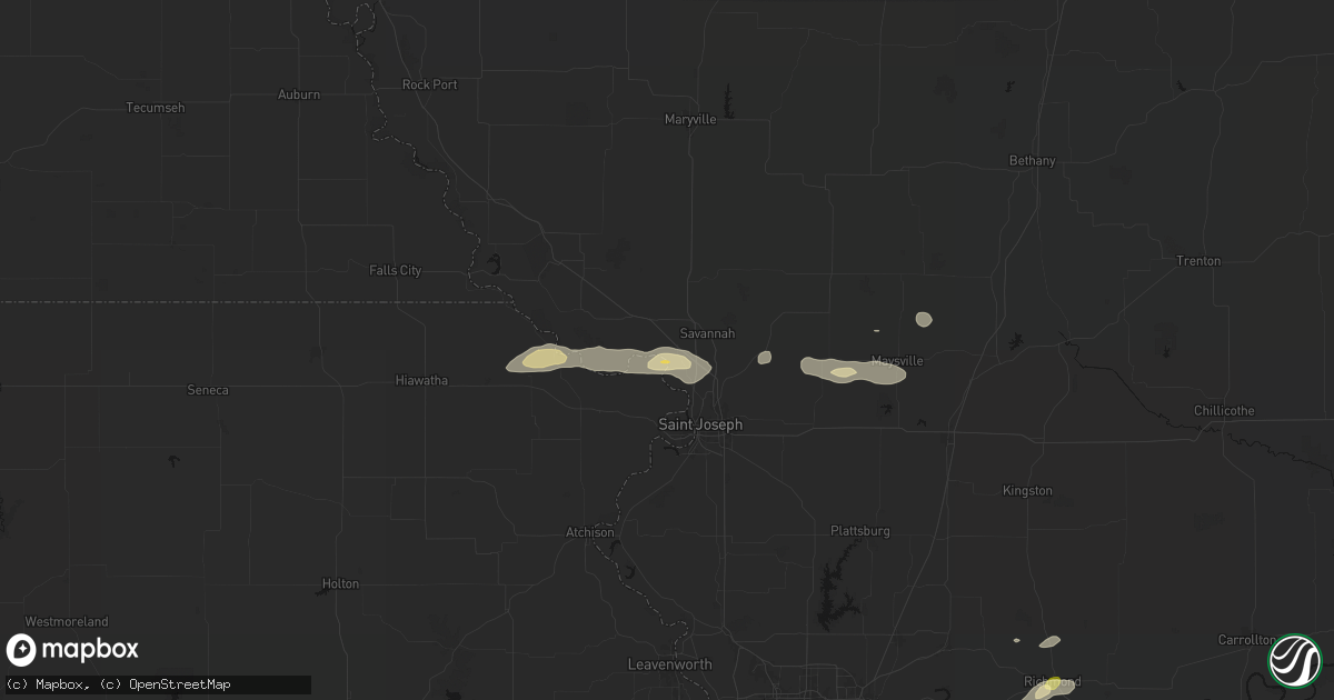 Hail map in Amazonia, MO on September 15, 2026