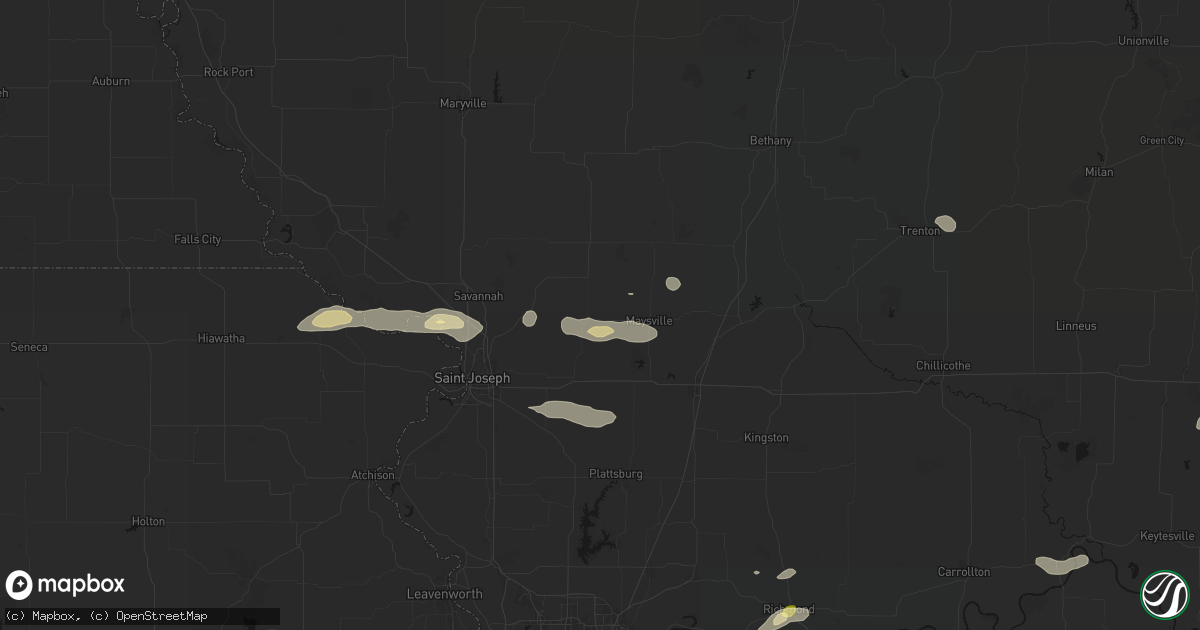Hail map in Amity, MO on September 15, 2026