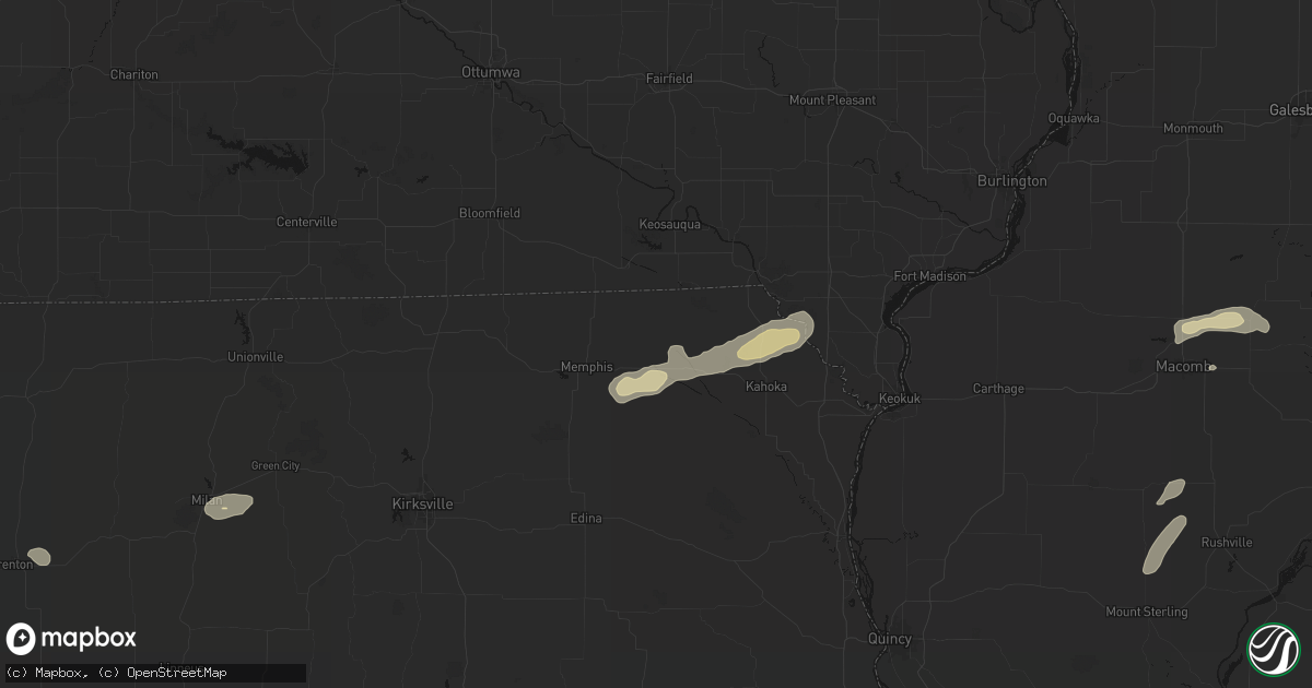 Hail map in Arbela, MO on September 15, 2026
