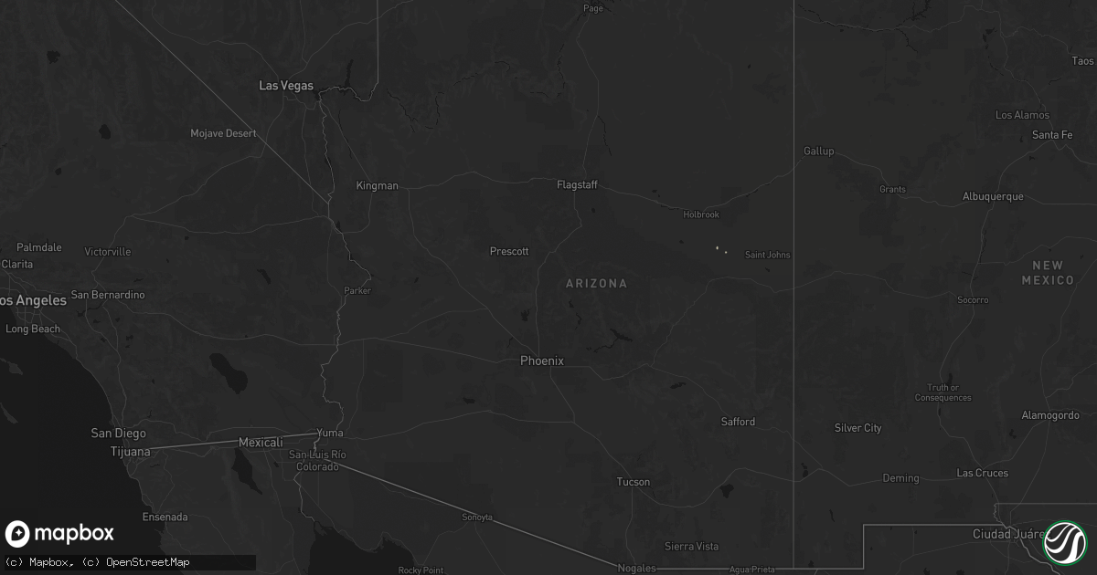 Hail map in Arizona on September 15, 2026