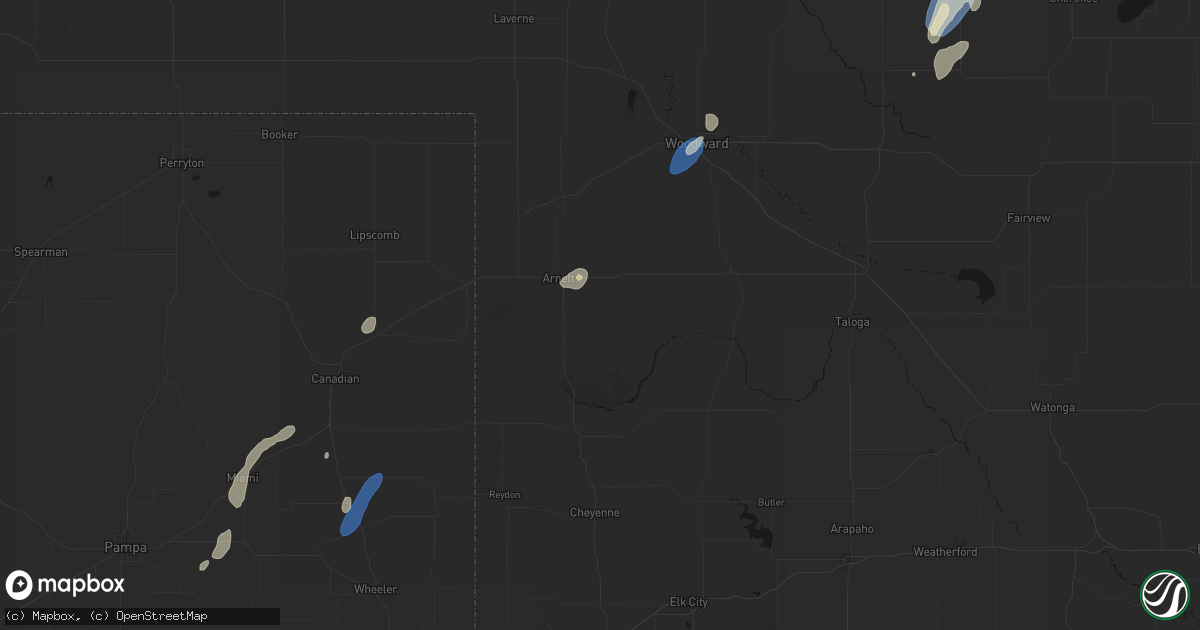 Hail map in Arnett, OK on September 15, 2026