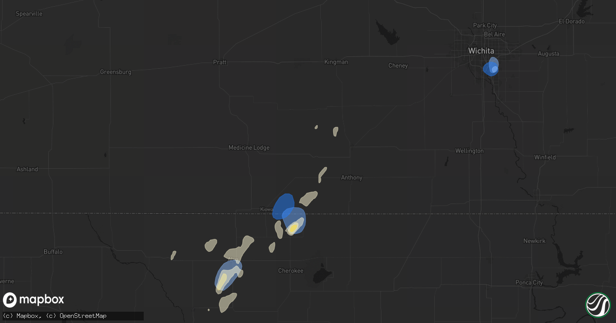 Hail map in Attica, KS on September 15, 2026