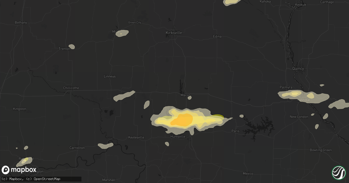 Hail map in Bevier, MO on September 15, 2026