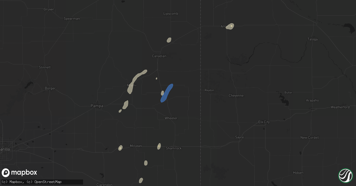 Hail map in Briscoe, TX on September 15, 2026