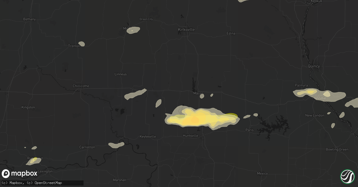 Hail map in Callao, MO on September 15, 2026