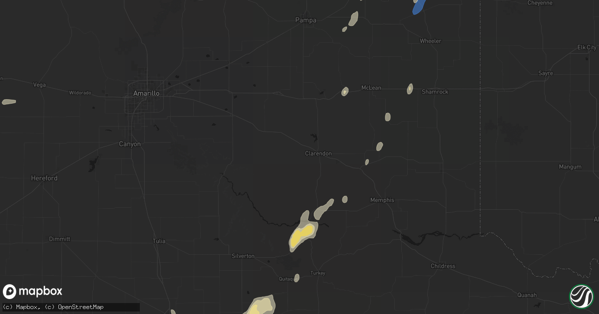 Hail map in Clarendon, TX on September 15, 2026