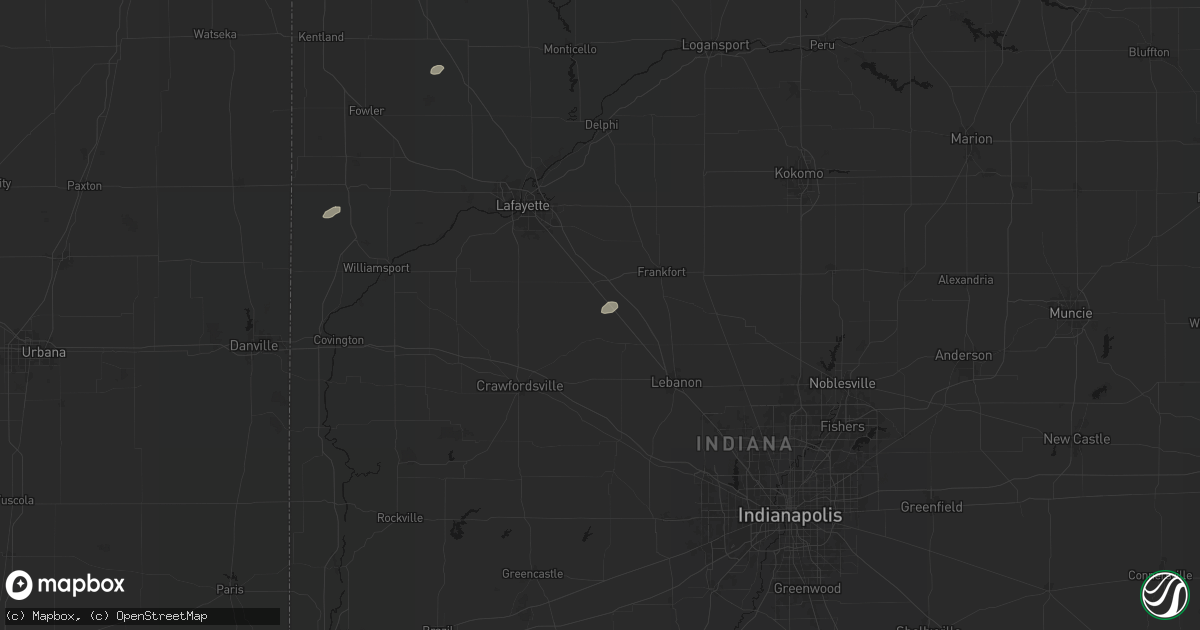 Hail map in Colfax, IN on September 15, 2026